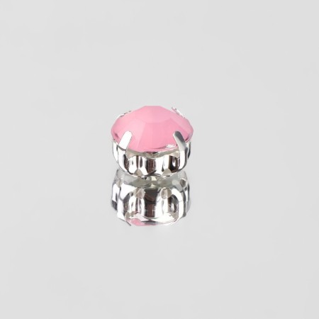 Rhinestones are sewing "circle", in the frame, d = 10 mm, 20 pcs, color pink opal-2