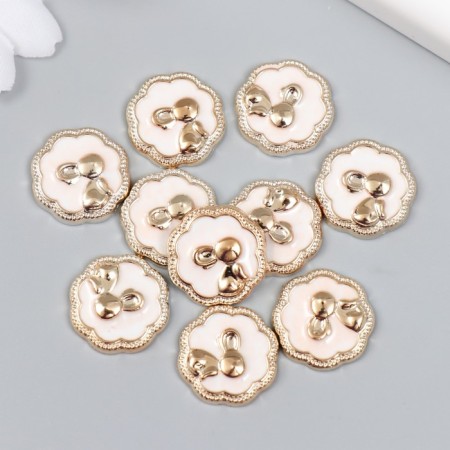 Decor for creativity Plastic "Bunny in the Circle" White, gold 0.3x1.8x1.8 cm-2
