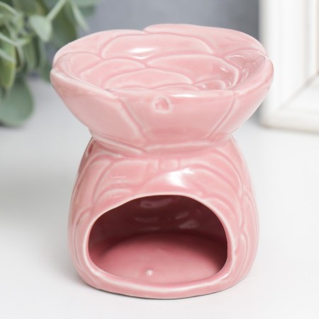 Aroma lamp ceramics "Tender rose" mix 8x8x8 cm-3