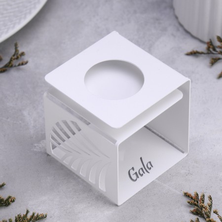 Small Small "Palm Leaf" 7x7x7 cm, white-2
