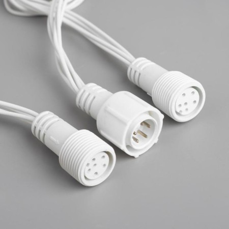 Girlynda "Waterfall" 2 × 6 m, IP44, UMS, transparent thread, 1500 LED, white glow, 8 modes, 220 V-6