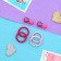 Hair Set "Baby" (4 elastic bands, 2 clamps 3.5 cm) strawberry, pink