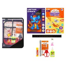 A4 labor folder, plastic, lightning around, folding bar, with a filling of 10 items, calligrata, PTR-1, 