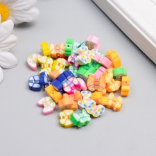 A set of beads made of polymer clay 
