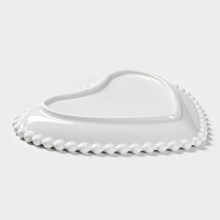 Ceramic “Heart” plate, 16.5 × 15.5 cm, white color-2