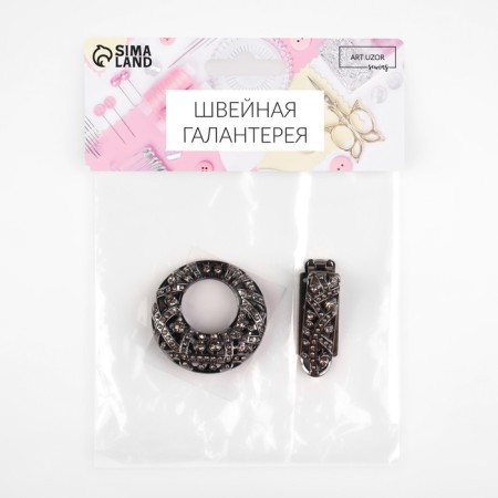 Decorative fastener, 7.5 × 4.5 cm, black color-3