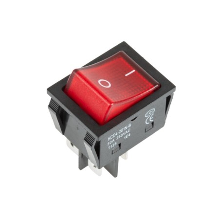 Klavima switch 250V 30A (4C) On -OFF red with backlight (RWB-502) Rexant-1
