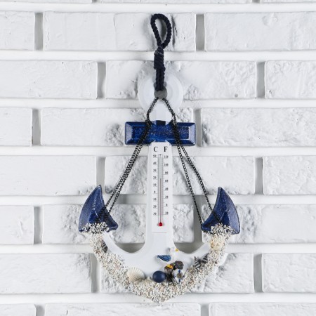 Thermometer "anchor with a chain" on the wall, 17.5 x 23 x 4.5 cm