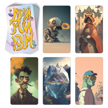 Card game on asociation and imagination "Drimikum Neuroset", 105 cards, 10+-3