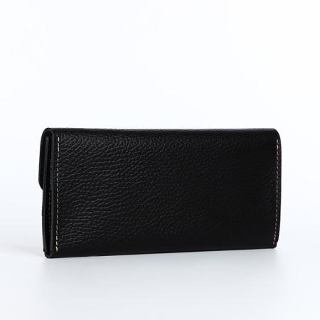Women's wallet on the button, black color-1