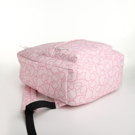 School backpack on lightning from textiles, 3 pockets, pink color-4