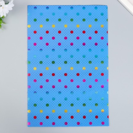 Foamiran holography "Circles and peas on blue" 2 mm format A4 set 5 sheets-3