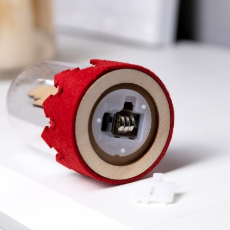 LED figure under the dome "Nutcracker" 6 × 9.5 × 6 cm, wood, batteries LR1130x3, glow warm white-2
