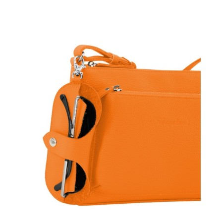 Base for glasses (V042-10550) genuine leather, orange, 1x30x14 cm-1