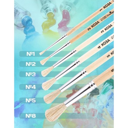 Round Brush No. 4 (clip diameter 4 mm; hair length 18 mm), wooden handle, calligrata-2