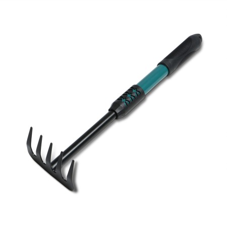 Grave is small, straight, 5 teeth, length 40.5 cm, metal, metal handle with a rubber handle, Greengo-6