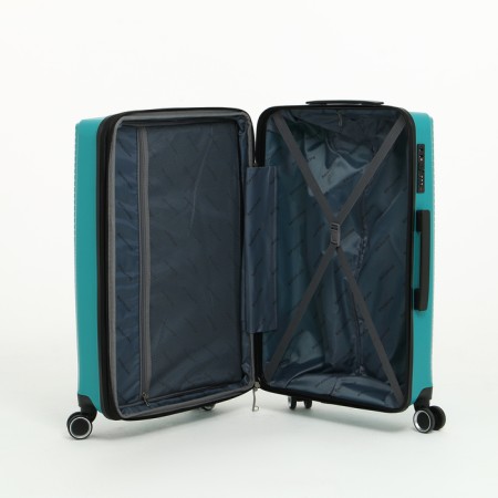 Middle suitcase 24 "on lightning, code lock, 4 wheels, turquoise color-8