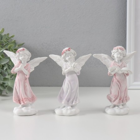 Polystone souvenir "Angel on a star cloud in a dress with a wreath" mix 12.8x8.7x6 cm