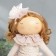 Interior doll "Baby Asya in pink, with a bear" 36x13x15.5 cm