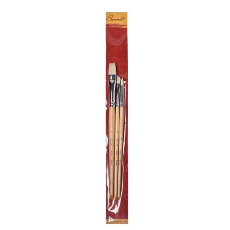 Set of brushes bristles 3 pieces of ZHK "Sonnet" No. 5 (round No. 1, flat No. 2; 6) Long handle