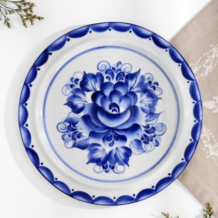 Блинница «Барышня», 24×24×19 см, гжель-4