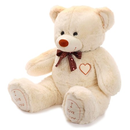 Soft toy "Bear Felix", 90 cm, milk color-1