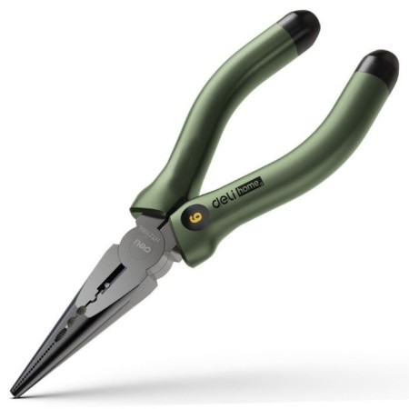 Deli pliers "Home Series Green", elongated, handle made of softtach plastic, 160 mm