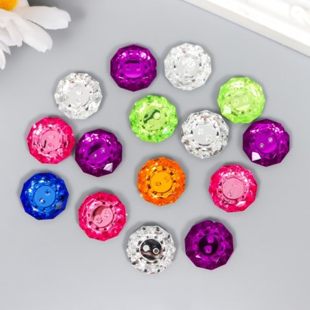 Buttons plastic for creativity 2 punctures "Kant Rhin" set 15 pcs Mix d = 1.8 cm