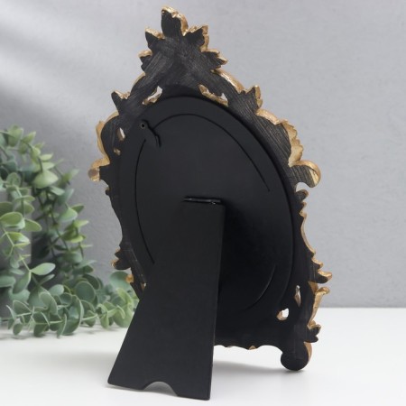 Photo frame Polystone 10x15 cm "twisted petals" aged gold 18x27.5 cm-2