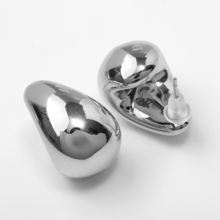 Earrings plastic "drop" The structure of mini, color silver-1