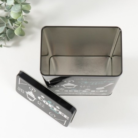 Rectangular metal casket "Coffee time" 7.8x12.2x18.6 cm-4