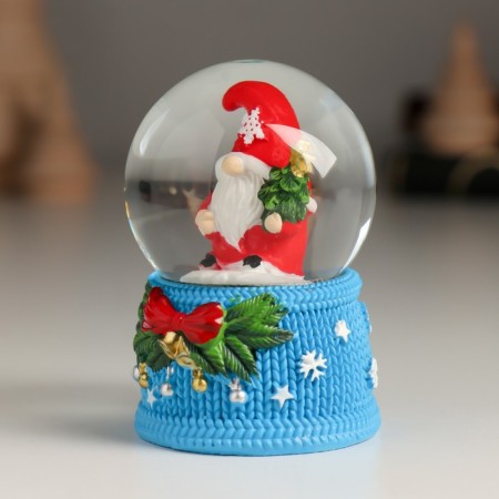 Souvenir Polystone Water Ball "Dwarf with a bow and bells" MIX 4.6x4.6x6.7 cm-5