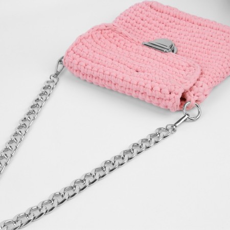 A chain for a bag, with carbines, iron, 22 × 16 mm, 60 cm, silver color-2