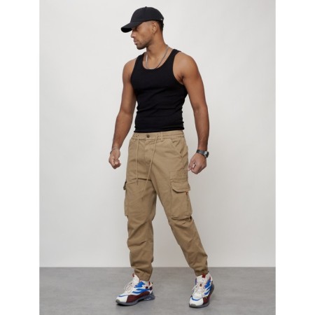 Cargo jeans men, size 50-52, beige color-9