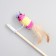 Teaser with a terry mouse (7 cm) on a wooden stick, 40 cm, mix of flowers