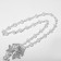 Pearl pearl "bow" is large, white color in silver, 70 cm