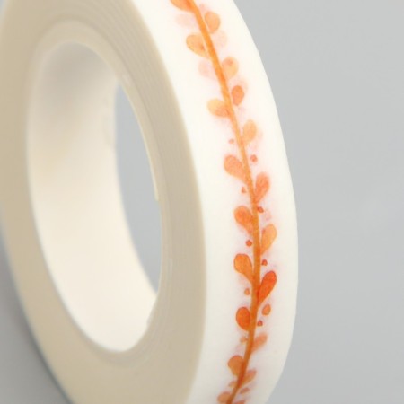 Adhesive tape Paper "Autumn branch" Width 0.8 cm winding 10 m 4.1x4.1x0.8 cm-2