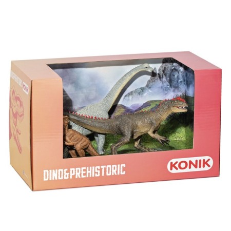 Konik dinosaurs set: Brachiosaurus, tyrannosaurian cub, allosaurus