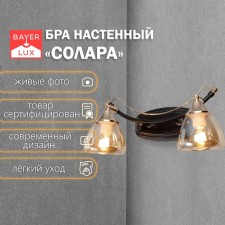 Бра "Солара" 2х14 40Вт черный 38х20х16см
