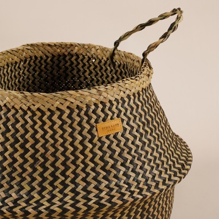 Belly basket wicker -round SL Home "Sorrento", reeds, 35 × 45 cm-2