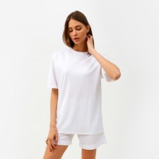 Women's costume (T -shirt, shorts) minku: casual collection color white, size 54