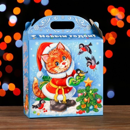 Gift box "Red cat", 21 x 19 x 8 cm