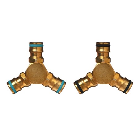 Tee, fast -fast connection, brass, Greengo-2