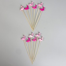 Flamingo skewers, in a set of 12 pieces, color mix