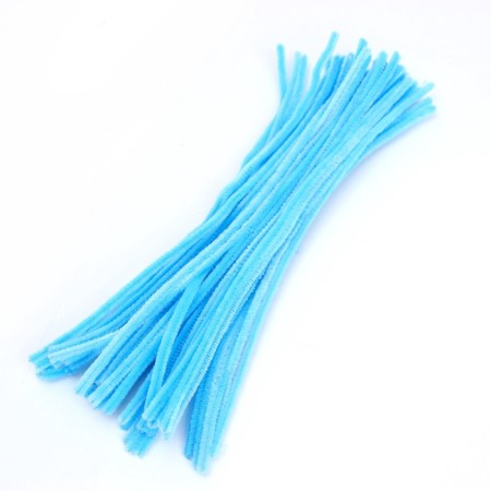 Wire with pile for crafts and decor set of 50 pcs., Size 1 pc. 30 × 0.6cm, shave light blue-2