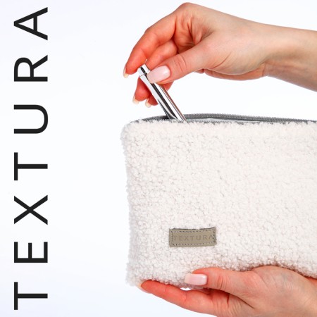 Lightning cosmetic bag, Textura, white color