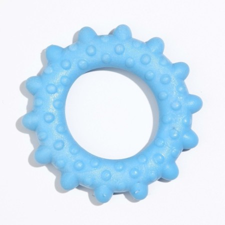 Toy floating for dogs "Ring with spikes" Pizhon Premium, foamed TPR, 8 cm, blue-1