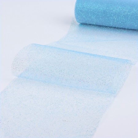 Fatin with glitter, 15 cm, 11 ± 1 g/sq.m, 9 ± 0.5 m, blue color No. 07-1