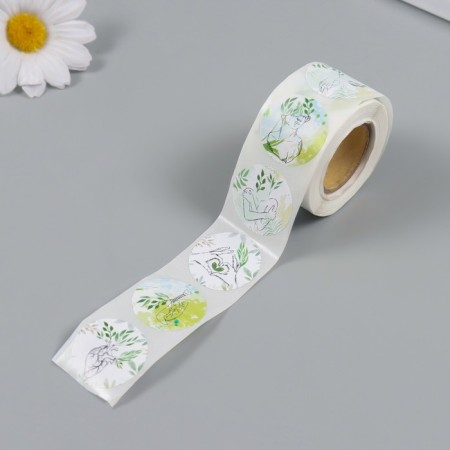 Stick Paper "Watercolor. Plants" d = 2.5 cm 252 pcs in the roll-4