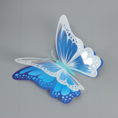 Magnet Plastic shines in the dark "Blue butterflies" double wings set 12 pcs-2